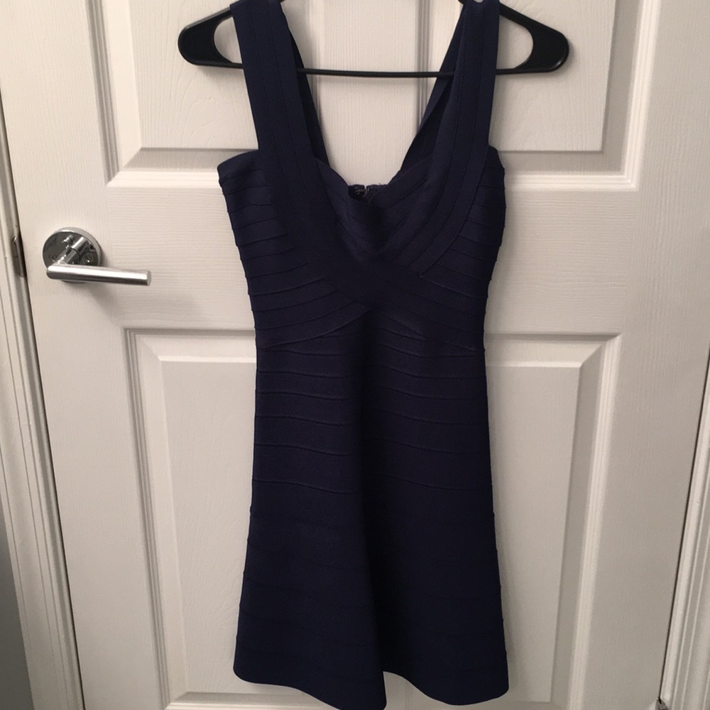 Navy blue Herve Leger cocktail dress!